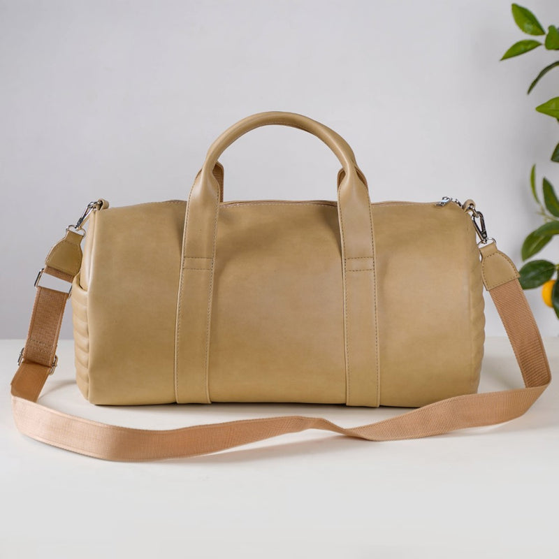 Jet-Setter Travel Duffel Bag Beige Large 17x13 Inch