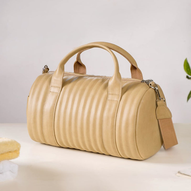 Jet-Setter Travel Duffel Bag Beige Small 14x11 Inch