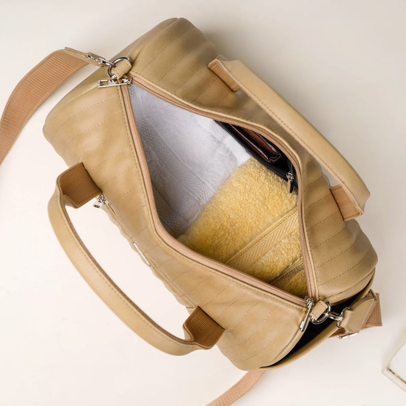 Jet-Setter Travel Duffel Bag Beige Small 14x11 Inch