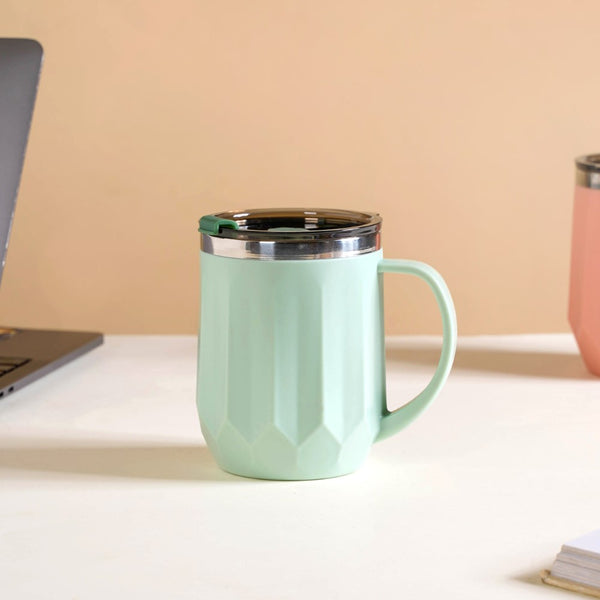 Portable Travel Coffee Mug With Lid Mint 400ml