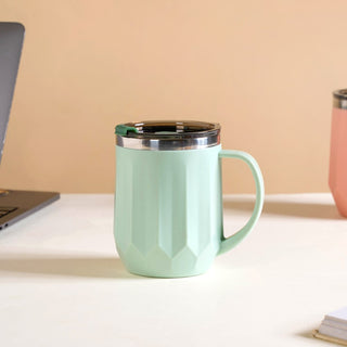 Portable Insulated Coffee Mug With Lid Mint 400ml