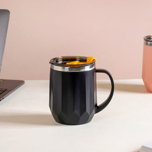 Insulated Travel Mug For Tea & Coffee Black 400ml