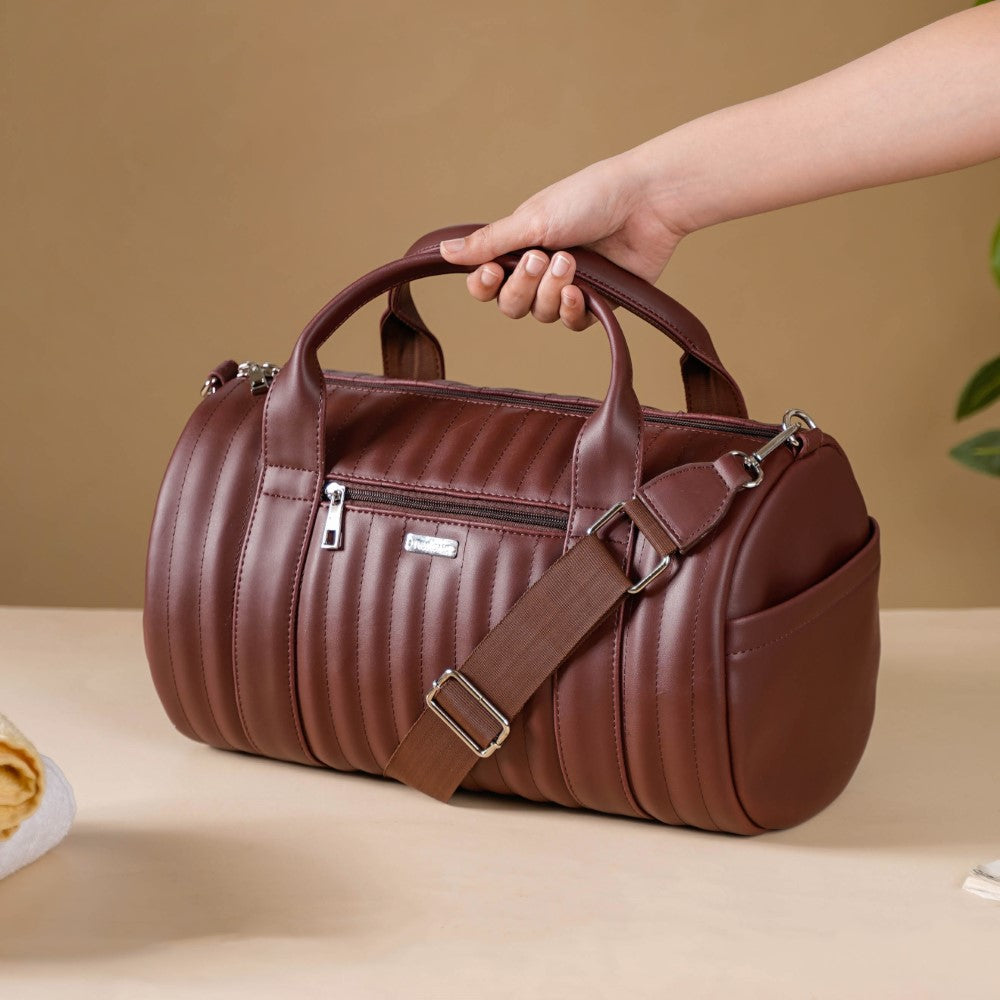 Wanderlust Duffle Bag Brown Small 14x7 Inch Online Premium