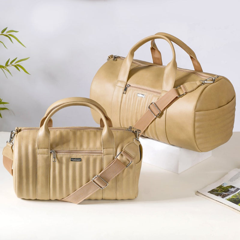 Jet-Setter Travel Duffel Bag Beige Set Of 2