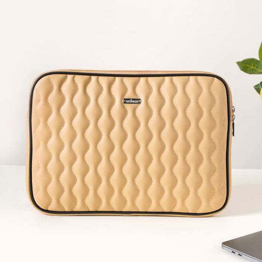 Multi Functional Water Resistant Laptop Sleeve Beige