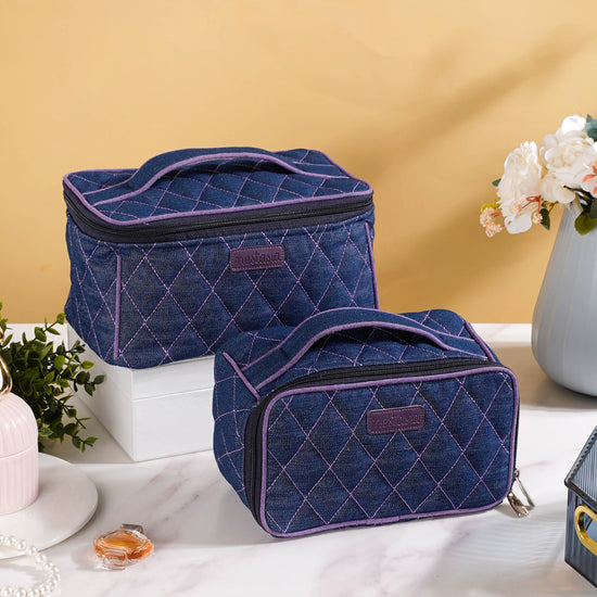 NaRaYa Satin Quilted with Bow Travel Bag (Navy): Handbags