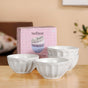 Embossed Cream Ceramic Bowl Set Of 4 580ml