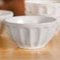 Embossed Cream Ceramic Bowl Set Of 4 580ml