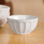 Embossed Cream Ceramic Bowl Set Of 4 580ml
