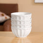 Embossed Cream Ceramic Bowl Set Of 4 580ml