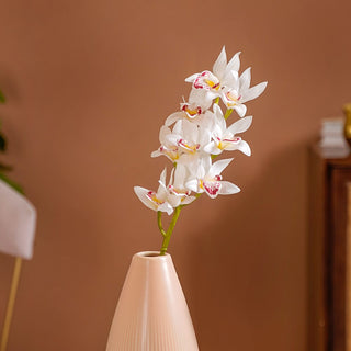 Artificial Orchid Flowers White Set Of 9