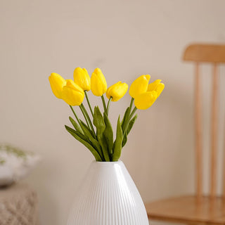 Artificial Tulip Flowers Yellow Set Of 9