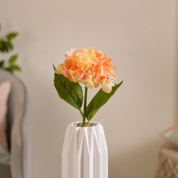 Faux Hydrangea Flower Peach