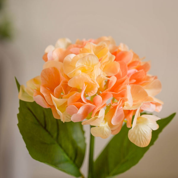 Faux Hydrangea Flower Peach