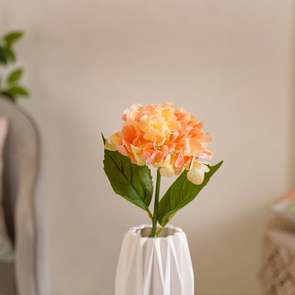 Faux Hydrangea Flower Peach