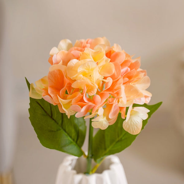 Faux Hydrangea Flower Peach