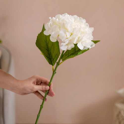 Faux Hydrangea Flower White