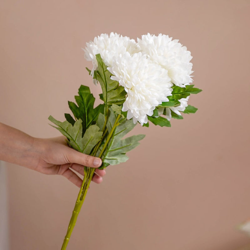 Chrysanthemum Flower White Set Of 5- Chrysanthemum Flower Set, White Chrysanthemums, Set of 5 Flowers, Decorative White Flowers, Chrysanthemum Decor