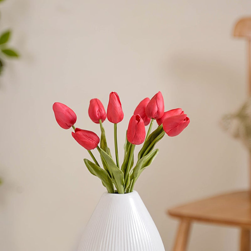 Tulip Flower Red Set Of 9