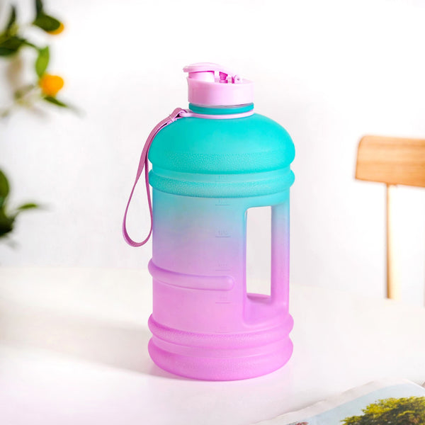 AquaBurst Large Capacity Gym Water Bottle Ombre Pink Turquoise 2400ml