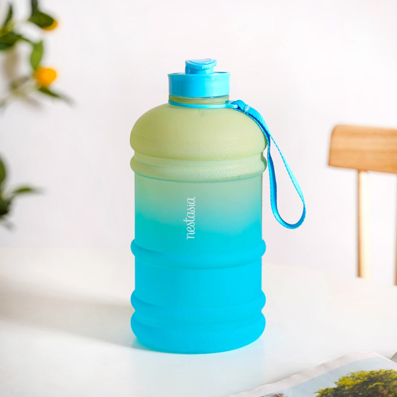 AquaBurst Water Bottle With Motivational Time Markers Ombre Green Blue 2400ml