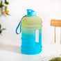 AquaBurst Water Bottle With Motivational Time Markers Ombre Green Blue 2400ml