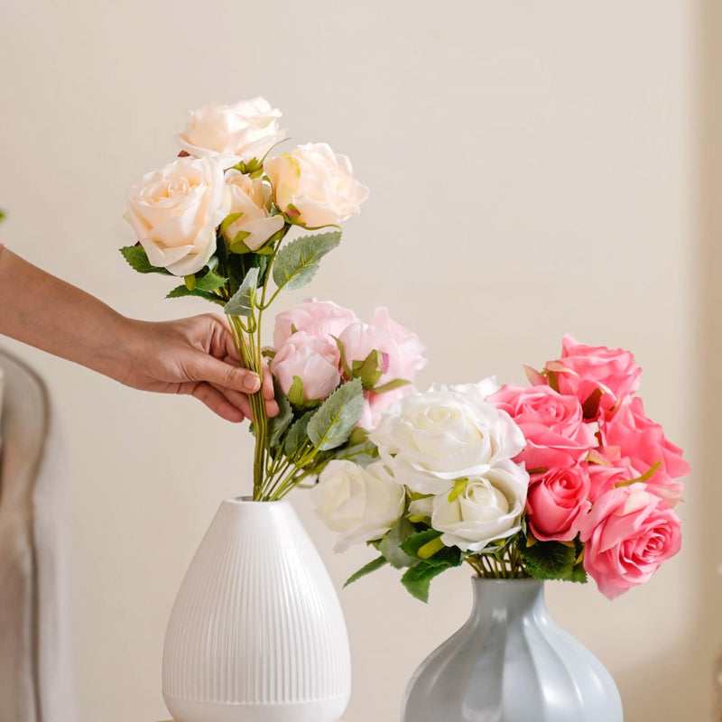 Silk Rose Flower - Artificial flower | Flower for vase | Home decor item | Room decoration item