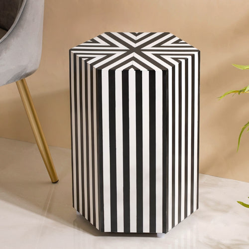 Cuboid Hexagonal Modern Corner Table