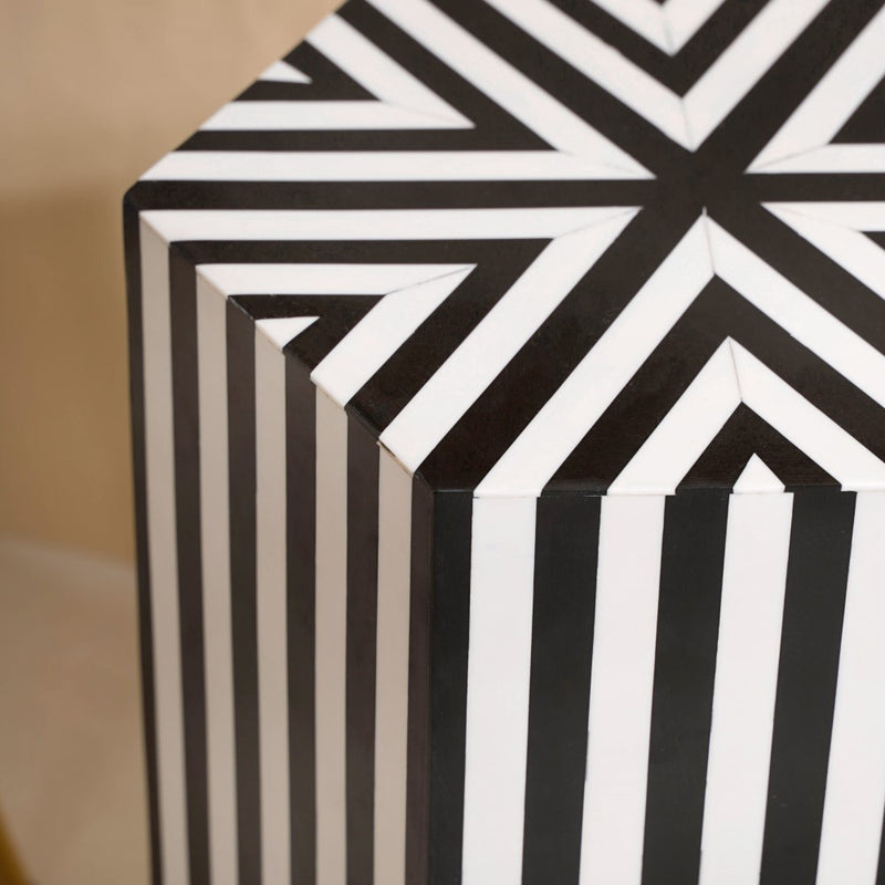 Cuboid Hexagonal Modern Corner Table