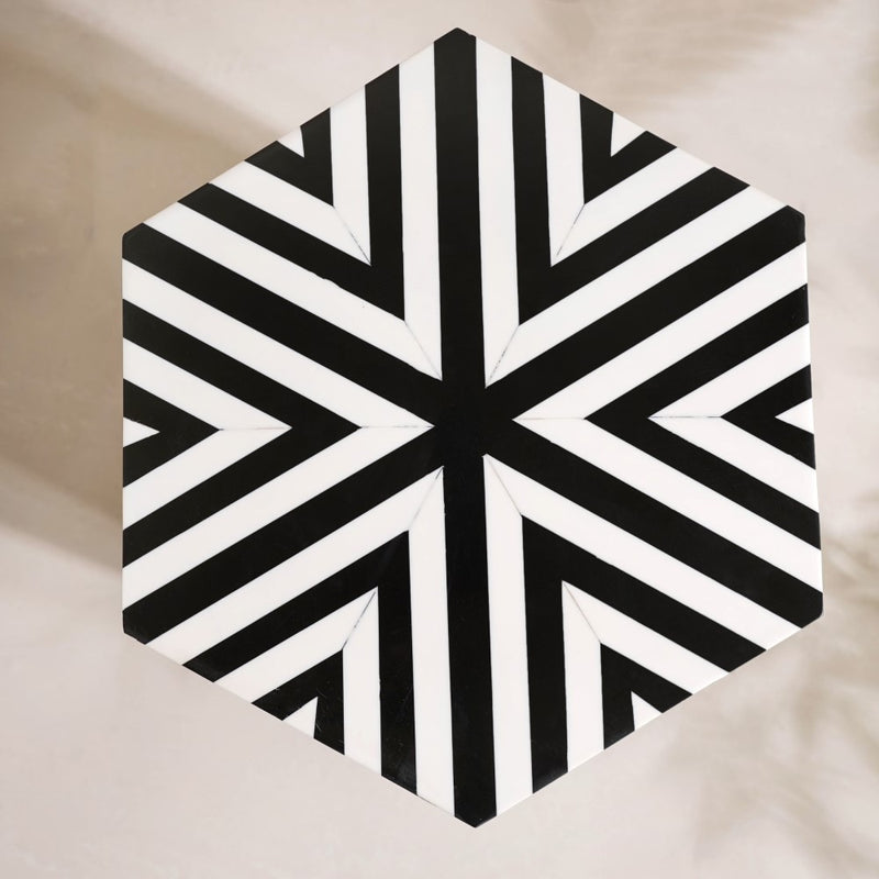 Cuboid Hexagonal Modern Corner Table
