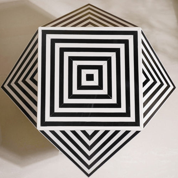 Hexagonal Coffee Table Black & White