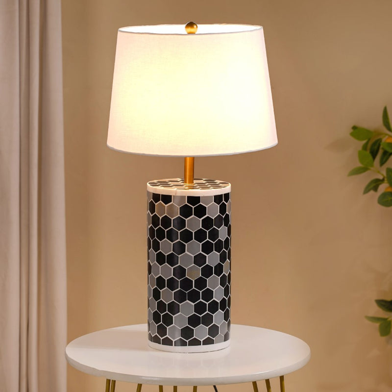 Honeycomb Table Lamp With Lampshade