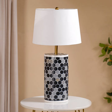 Honeycomb Table Lamp With Lampshade
