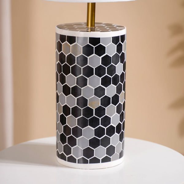 Honeycomb Table Lamp With Lampshade