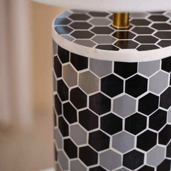 Honeycomb Table Lamp With Lampshade