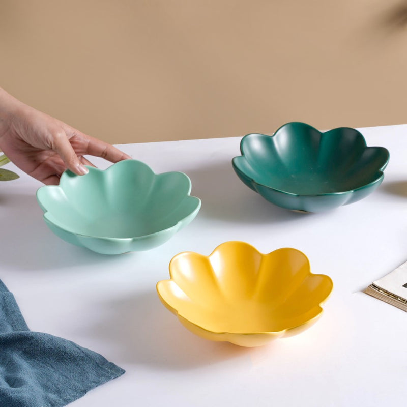 Flower Dish - Bowl, ceramic bowl, serving bowls, noodle bowl, salad bowls, bowl for snacks, large serving bowl | Bowls for dining table & home decor
