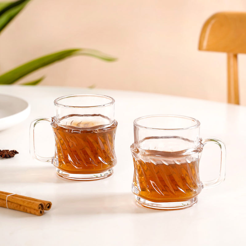 Embossed Tea Cup Set Of 6 165ml