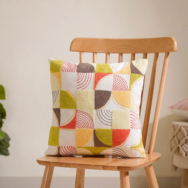 Abstract Woven & Tufted Cushion Cover 16x16 Inch