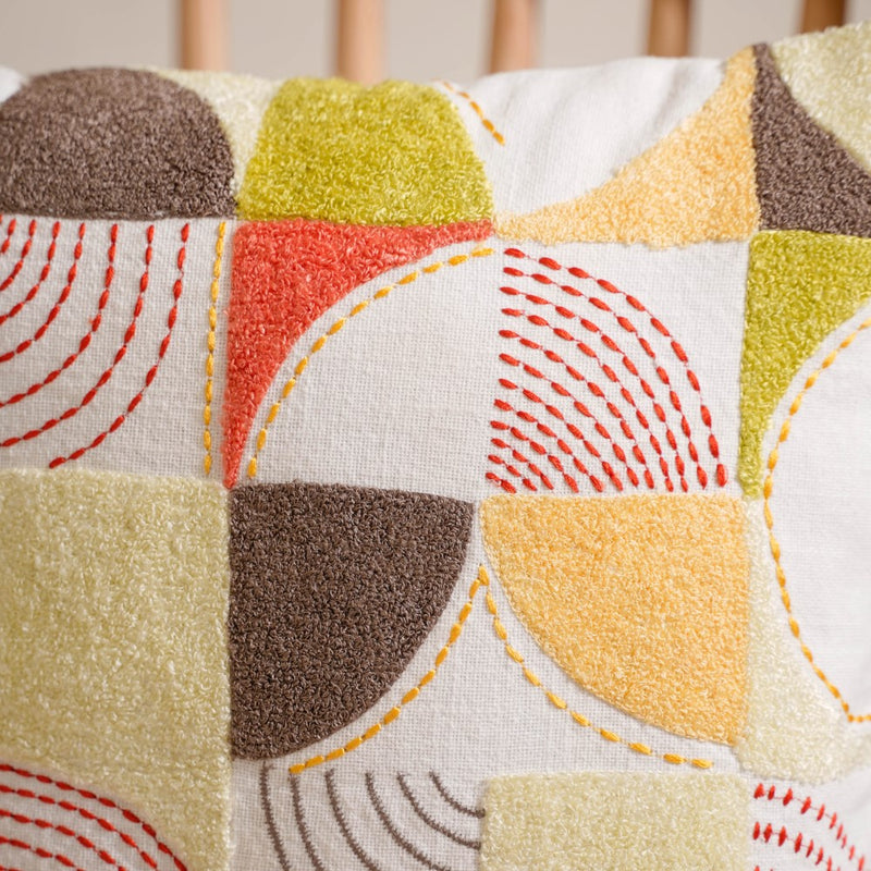 Abstract Woven & Tufted Cushion Cover 16x16 Inch