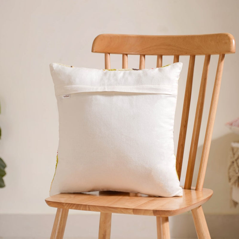 Abstract Woven & Tufted Cushion Cover 16x16 Inch