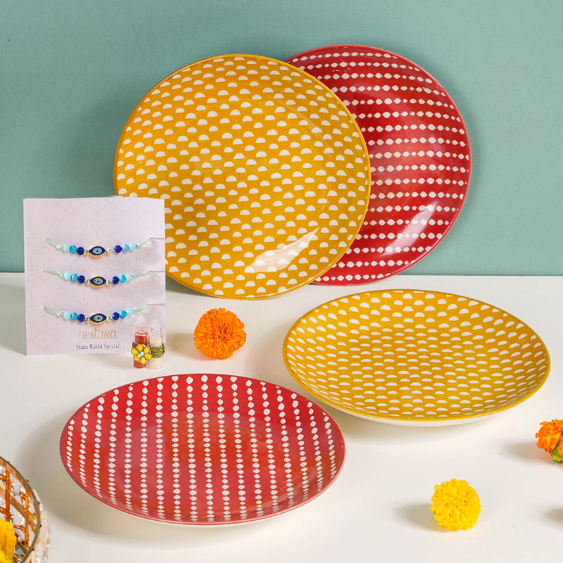 Snack Plates Rakhi Gift Hamper Set Of 5