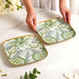 Pastel Tropic Leaf Platter Set Of 2 In Gift Box