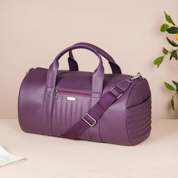 Sporty Duffel Bag Purple Large 17x9 Inch