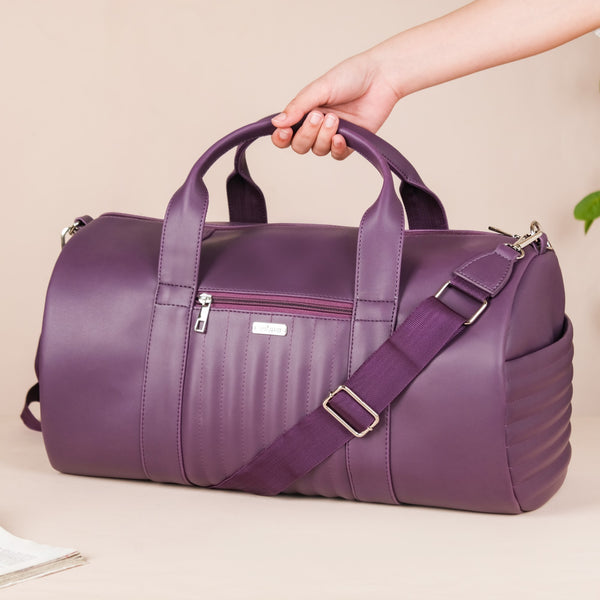 Sporty Duffel Bag Purple Large 17x9 Inch