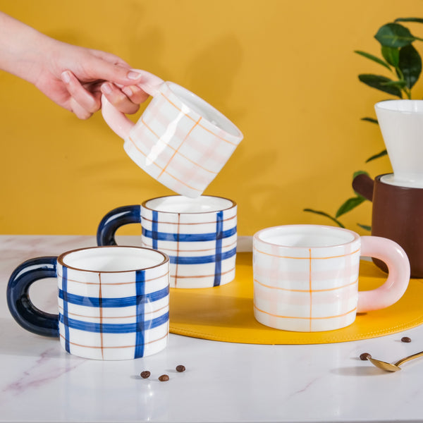 Artsy Ceramic Coffee Mug Set of 4 330ml- Mug for coffee, tea mug, cappuccino mug | Cups and Mugs for Coffee Table & Home Decor