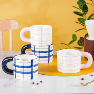 Artsy Ceramic Coffee Mug Set of 4 330ml