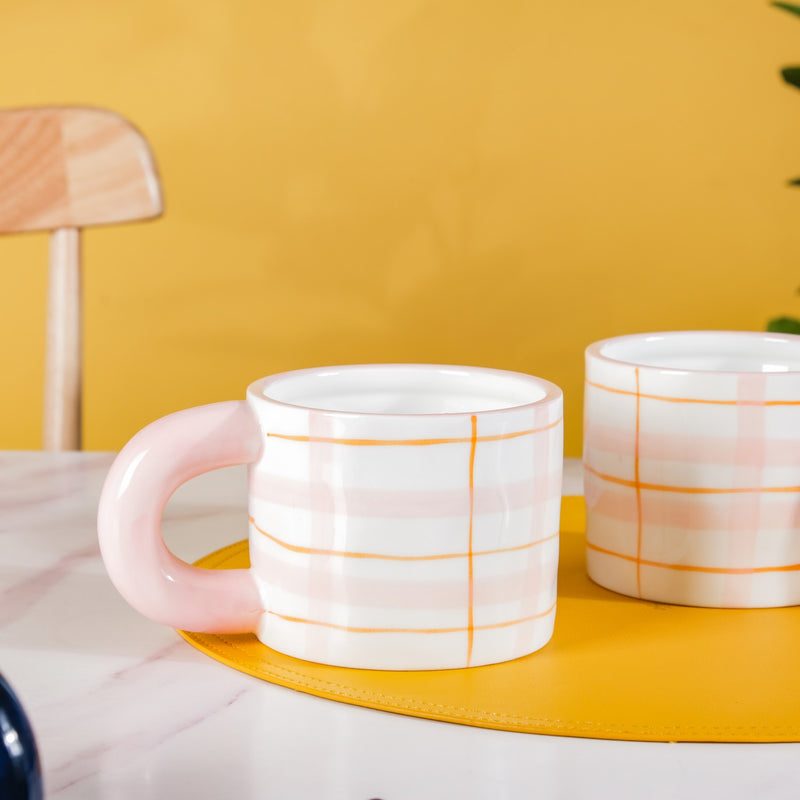 Artsy Ceramic Coffee Mug Set of 4 330ml- Mug for coffee, tea mug, cappuccino mug | Cups and Mugs for Coffee Table & Home Decor