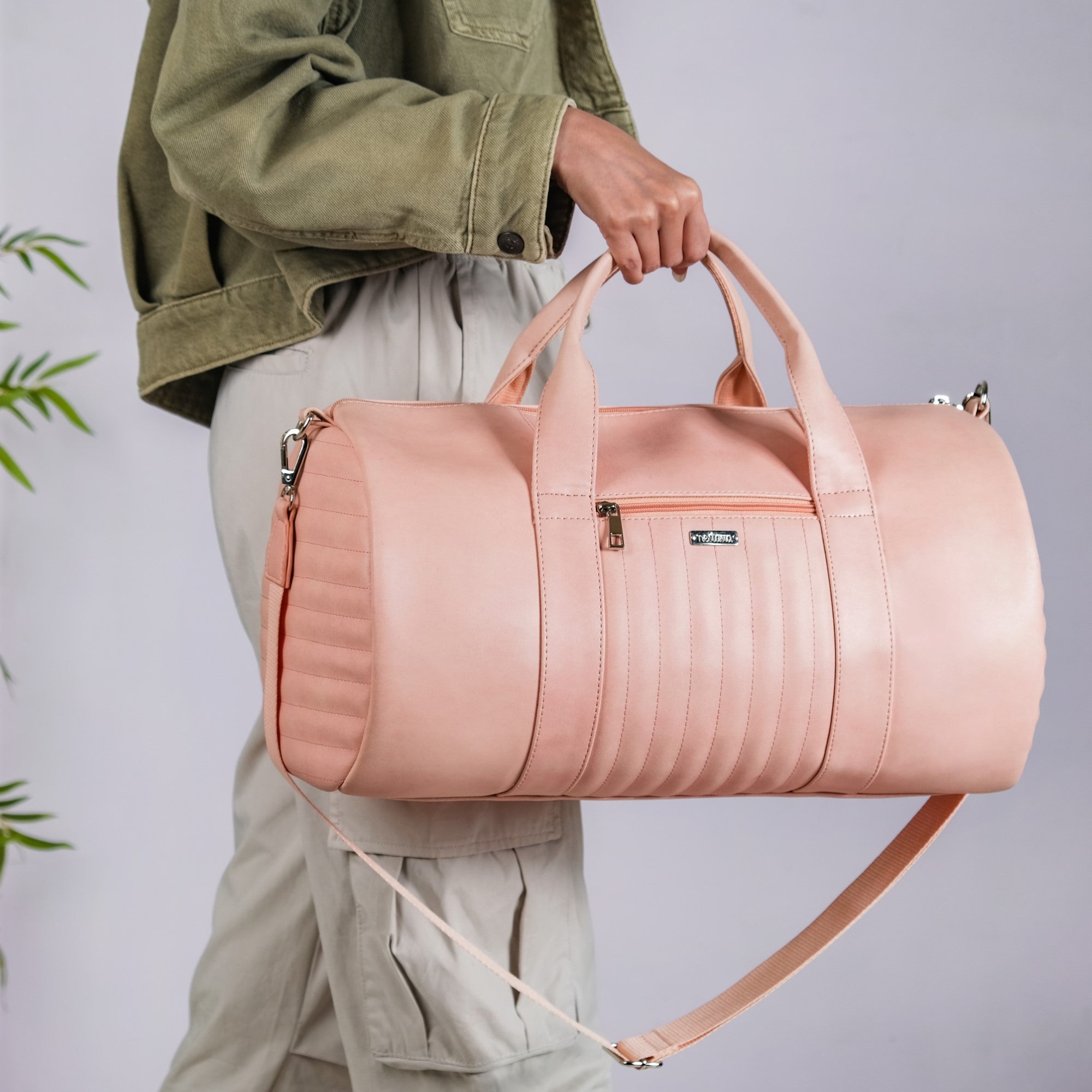 Pink best sale weekender duffle