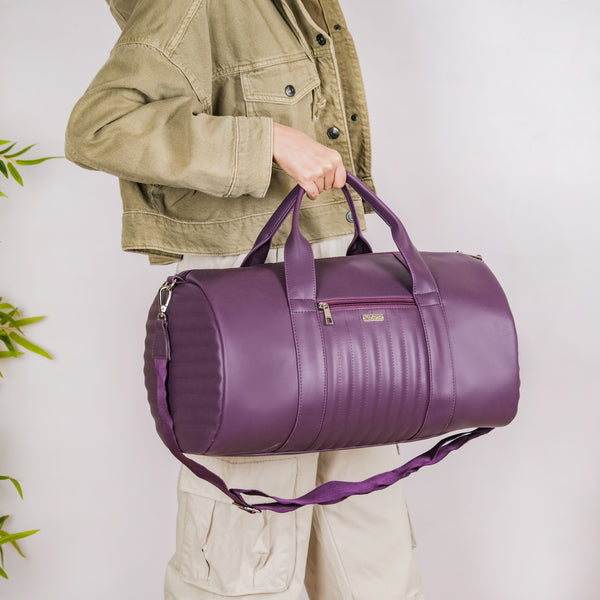 Sporty Duffel Bag Purple Large 17x9 Inch