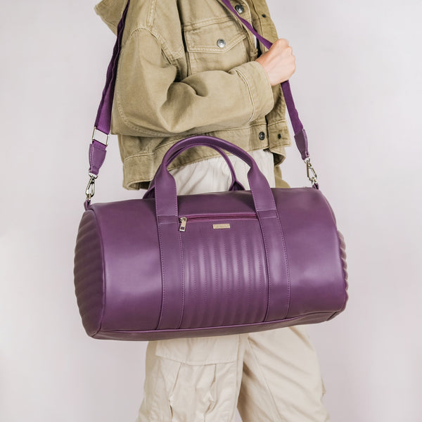 Sporty Duffel Bag Purple Large 17x9 Inch